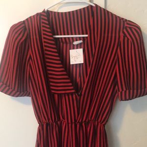 Vintage circus stripe midi dress